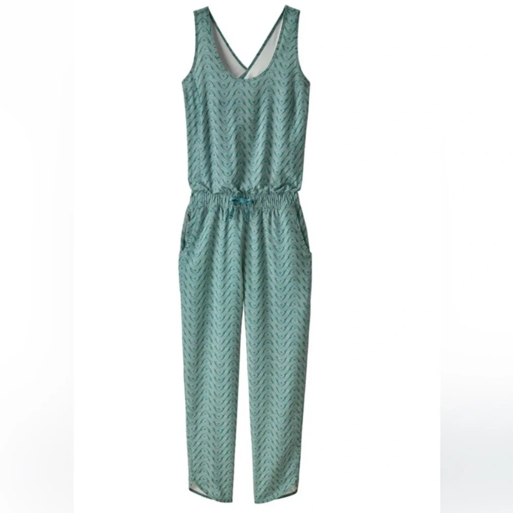 Patagonia Fleetwith Romper Bluff River Multi Tasmanian Teal Size Small - Picture 1 of 7